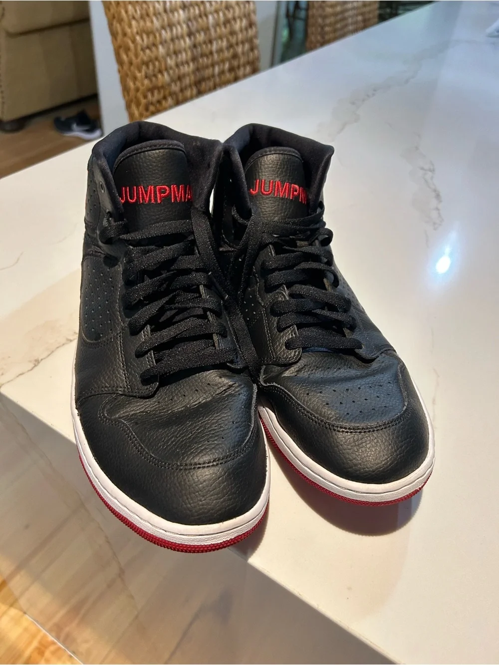 Jordan Men's High-Top Basketball Sneakers - Black/Red